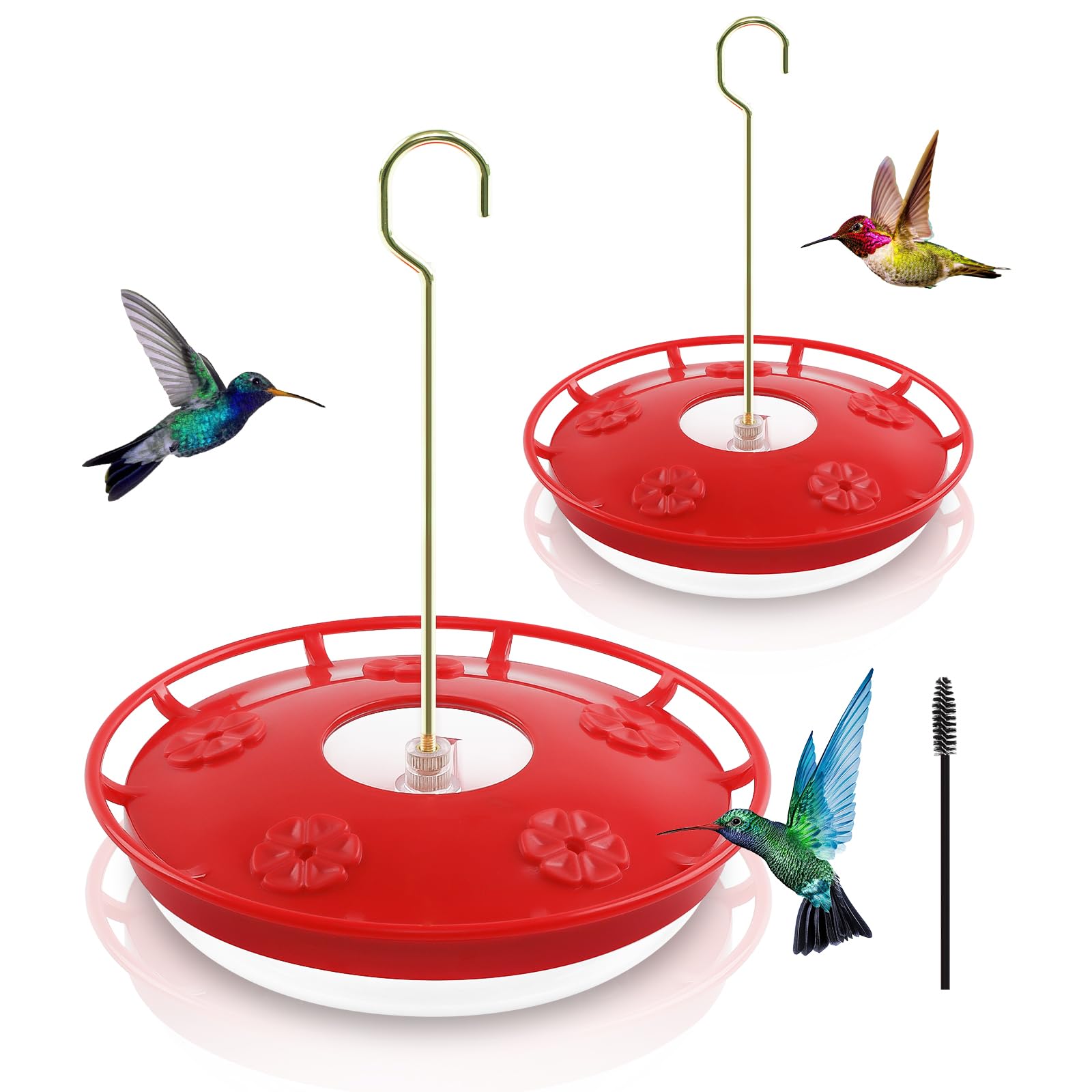 2 confezioni da 16 OZ mangiatoie per colibrì da esterno 5 porte di alimentazione formica ape a prova di perdite spazzole per pulizia nettare facile da pulire riempire uccello
